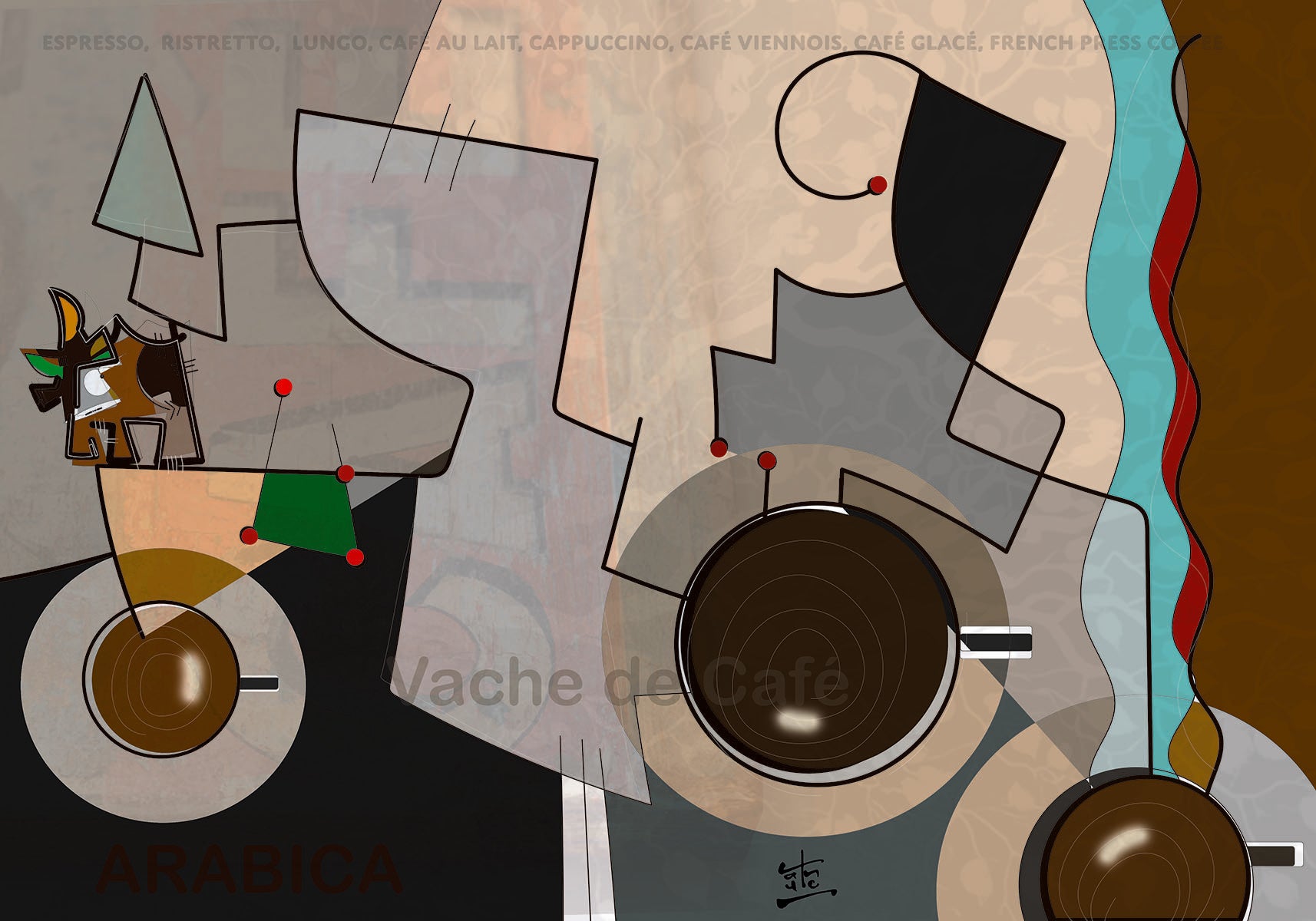 Set de table Vache de Café