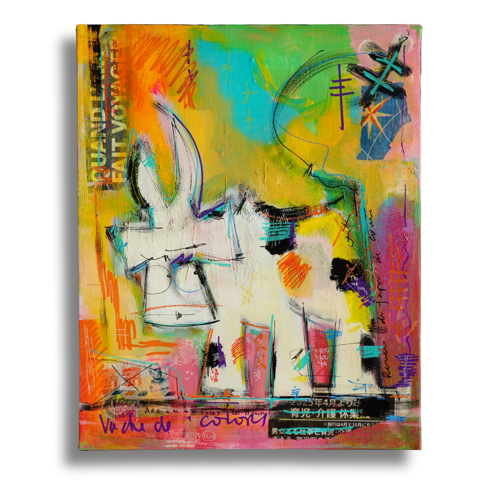 Œuvre originale VanLuc - Vache de Colors