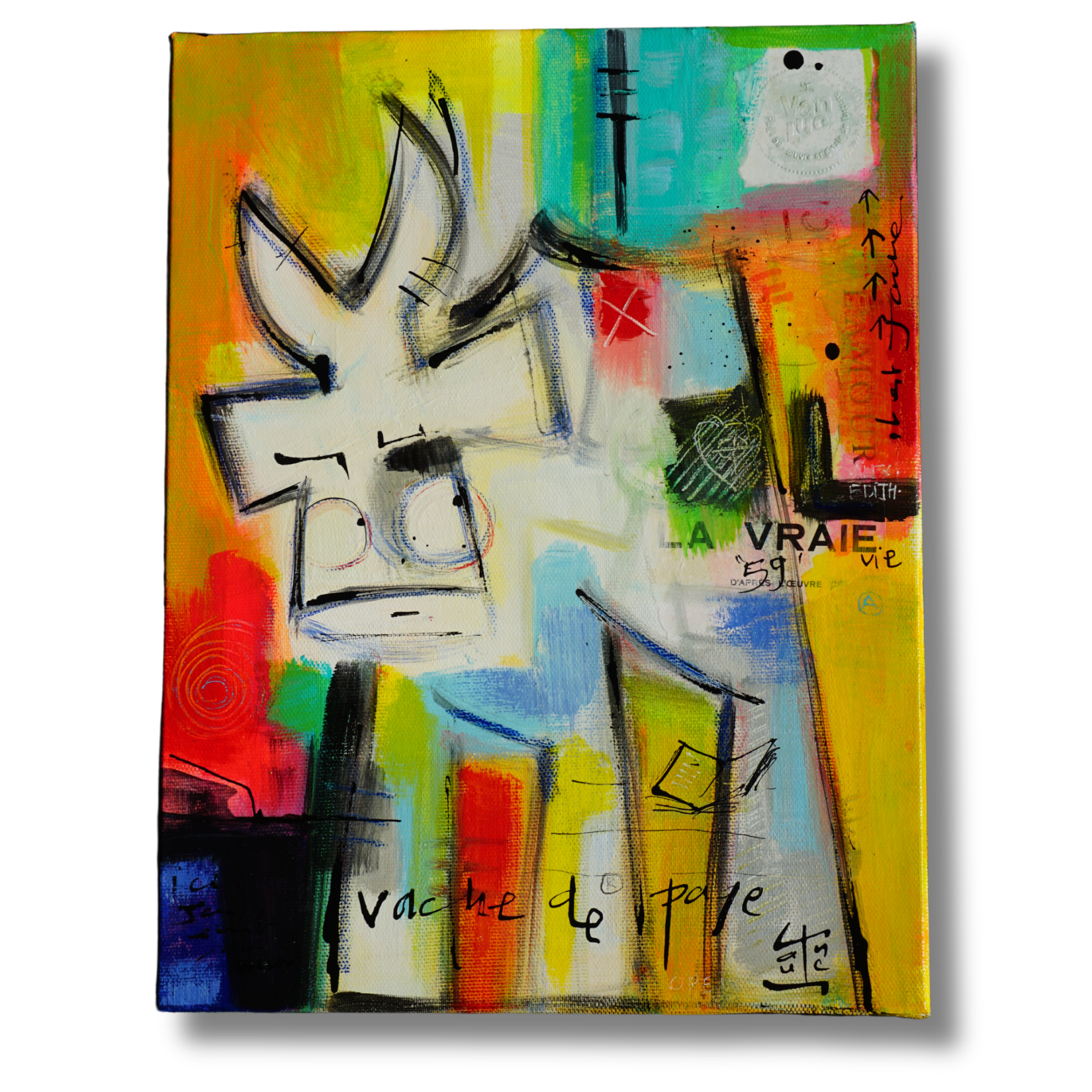 Œuvre originale VanLuc - Vache de Paye