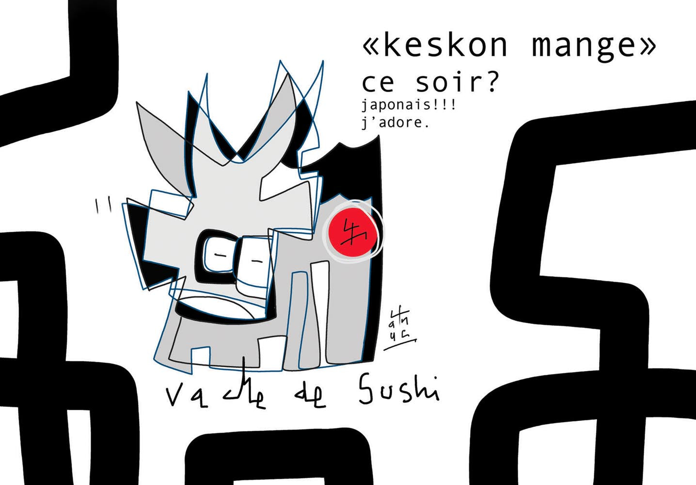 Set de table Vache de Sushi