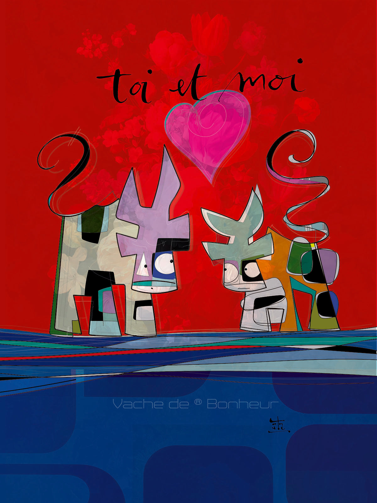 Edition d'art Vache de Bonheur, artiste VanLuc