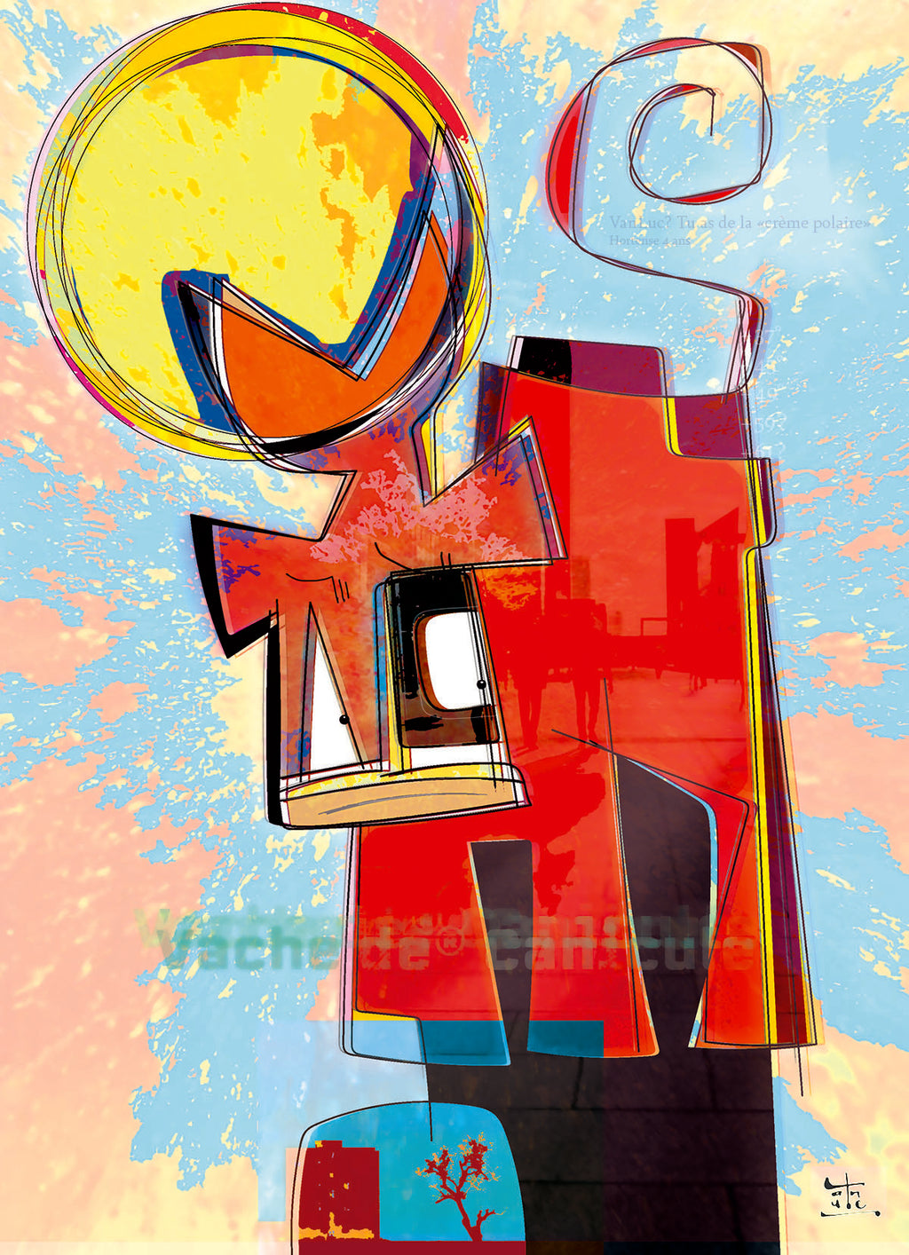 Edition d'art Vache de Canicule, artiste VanLuc