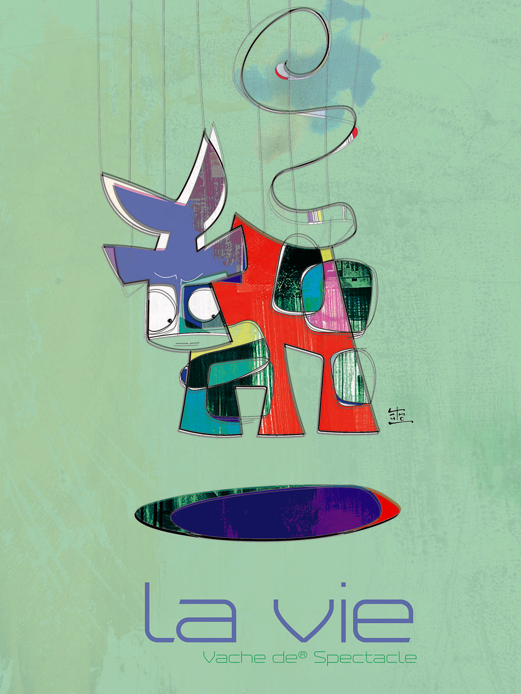 Edition d'art Vache de Spectacle, artiste VanLuc