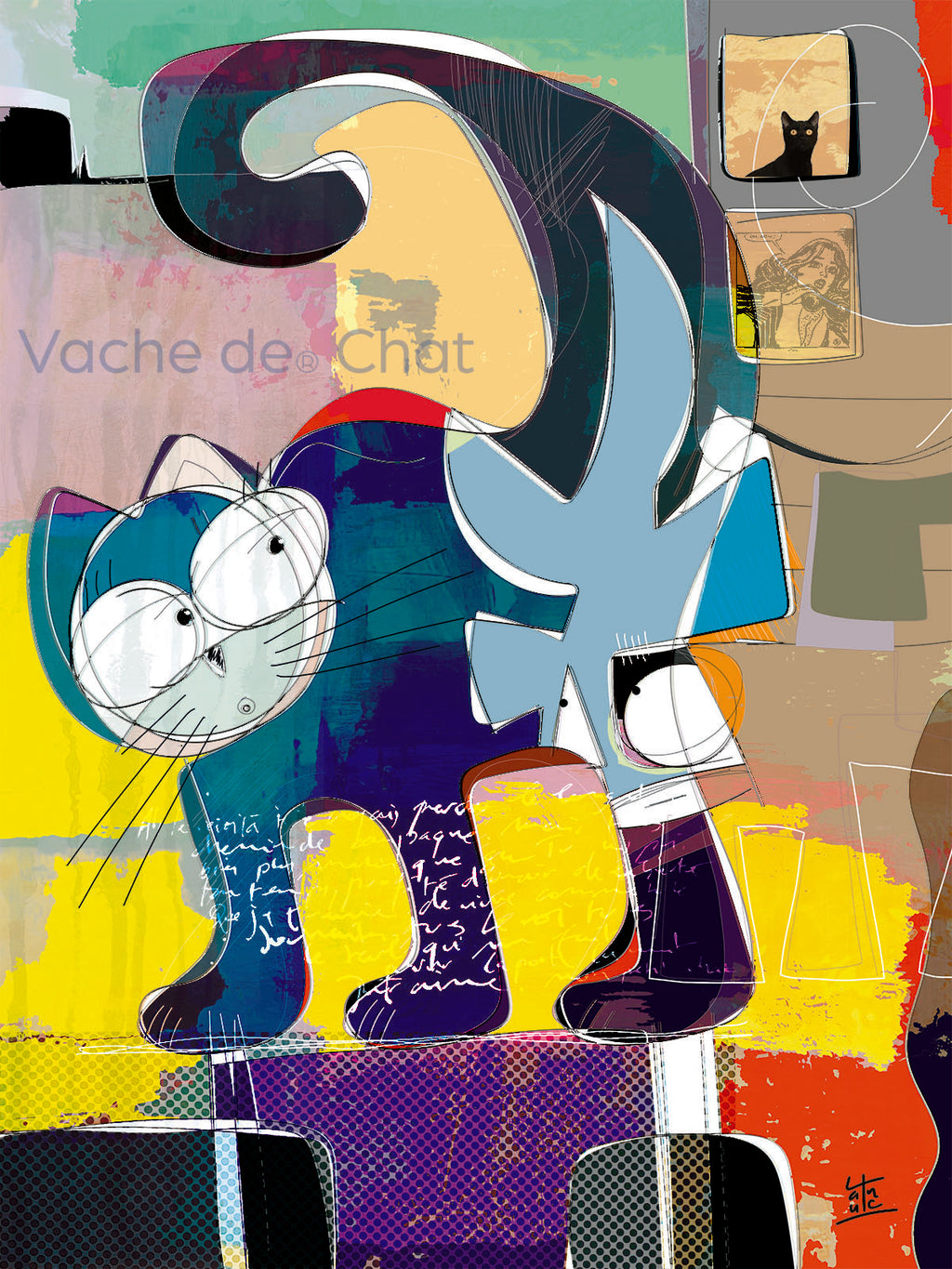 Edition d'art Vache de Chat, artiste VanLuc