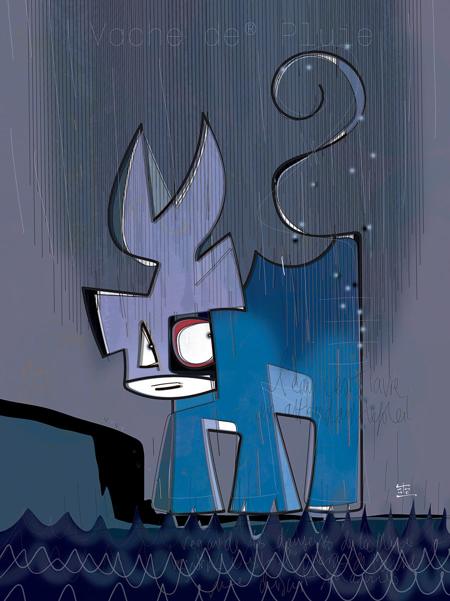 Edition d'art Vache de Pluie, artiste VanLuc