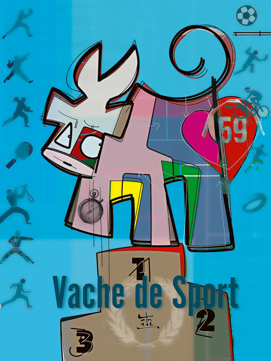 Edition d'art Vache de Sport, artiste VanLuc